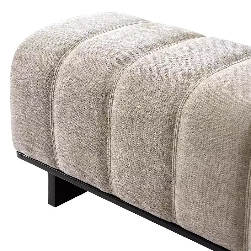 Modern Tufted Faux Fur Dining Bench with Rubberwood Legs, 63.62"