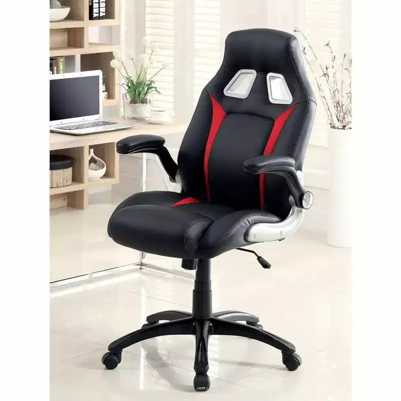 Adjustable Ergonomic Gaming Chair 360 Swivel with Wheels, Black/Red, for Office & Home