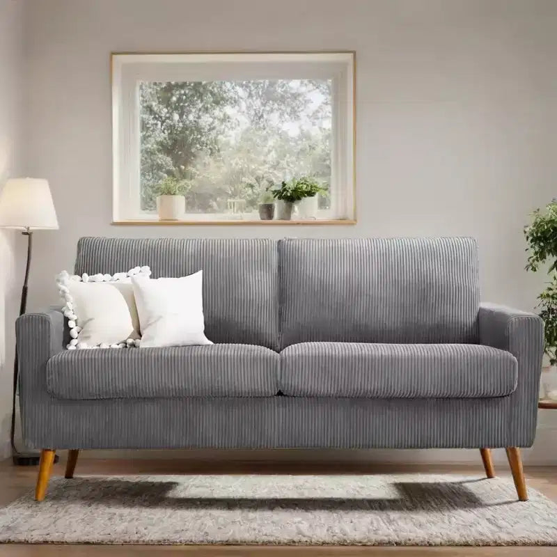 68" Modern Upholstered Loveseat Sofa with 24" Deep Seat & Padded Arms