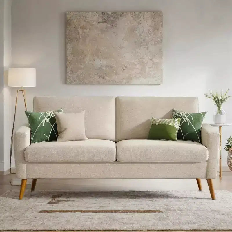 68" Modern Upholstered Loveseat Sofa with 24" Deep Seat & Padded Arms