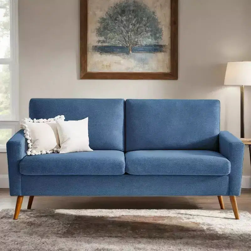 68" Modern Upholstered Loveseat Sofa with 24" Deep Seat & Padded Arms