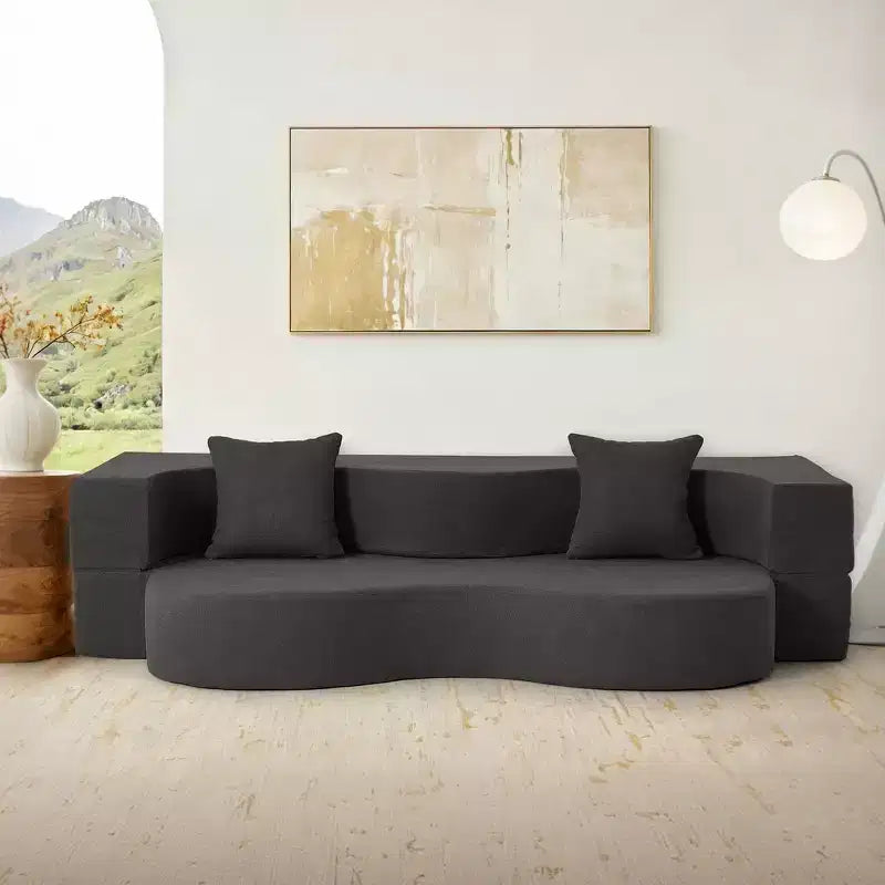 Convertible Folding Sofa Bed with High-Density Foam for Living Room, Guest Room, and Bedroom