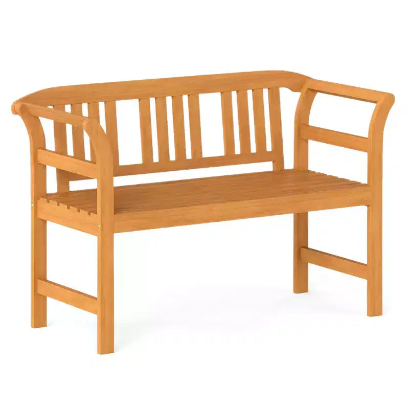 Banc de jardin Costway 47'' avec accoudoirs incurvés pour le jardin, le porche et la terrasse
