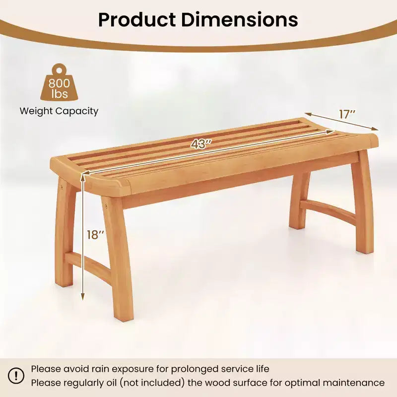 Costway Lot de 2 bancs de jardin 2 places pour patio avec assise à lattes profilées, capacité de 362 kg