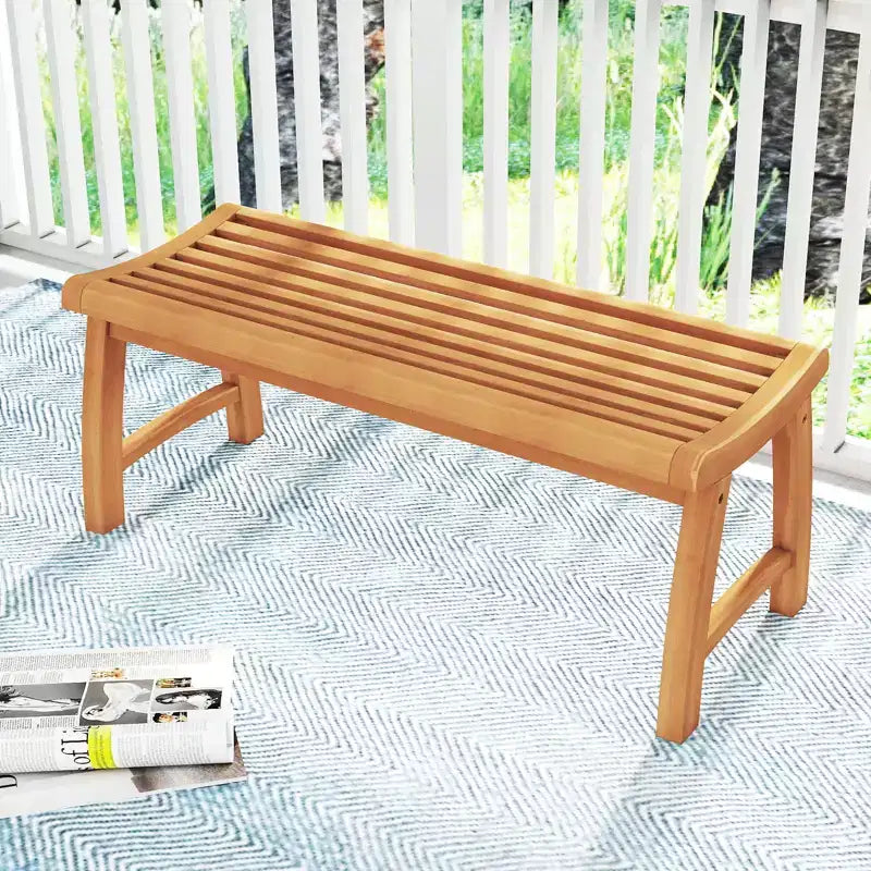Costway Lot de 2 bancs de jardin 2 places pour patio avec assise à lattes profilées, capacité de 362 kg