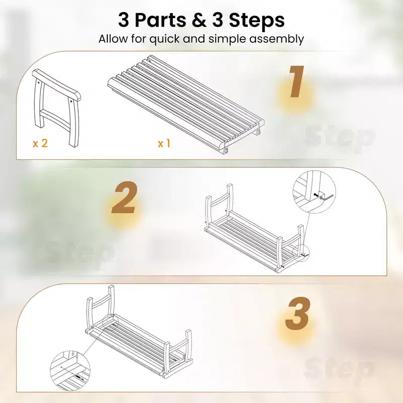 Costway Lot de 2 bancs de jardin 2 places pour patio avec assise à lattes profilées, capacité de 362 kg