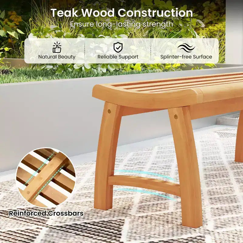 Costway Lot de 2 bancs de jardin 2 places pour patio avec assise à lattes profilées, capacité de 362 kg