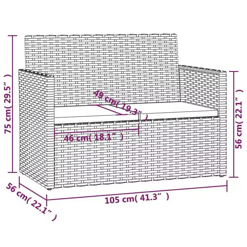 vidaXL Banc de terrasse Banc de jardin durable rectangulaire moderne