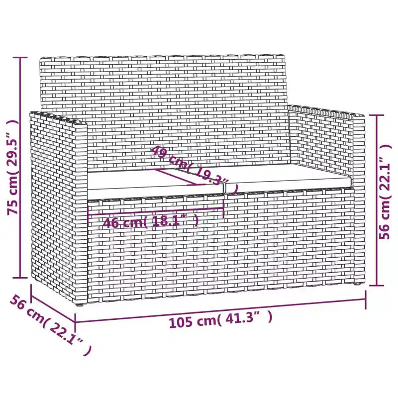 vidaXL Banc de terrasse Banc de jardin durable rectangulaire moderne