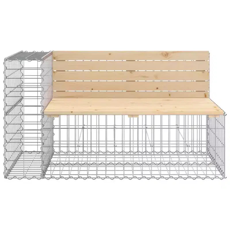 Banc de jardin Gabion - Design en bois massif Douglas et Pin - Assise extérieure