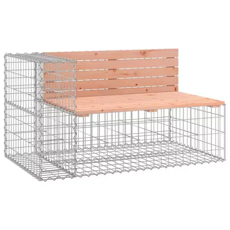 Banc de jardin Gabion - Design en bois massif Douglas et Pin - Assise extérieure