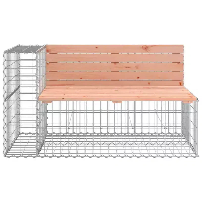 Banc de jardin Gabion - Design en bois massif Douglas et Pin - Assise extérieure