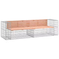 Garden Bench Gabion Design - Solid Douglas and Pine Wood - Outdoor Seating