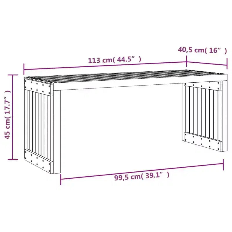 Banc de jardin - Siège d'extérieur extensible en bois massif