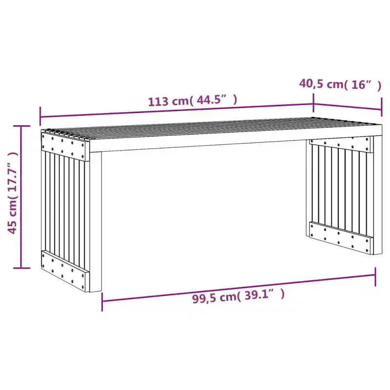 Banc de jardin - Siège d'extérieur extensible en bois massif