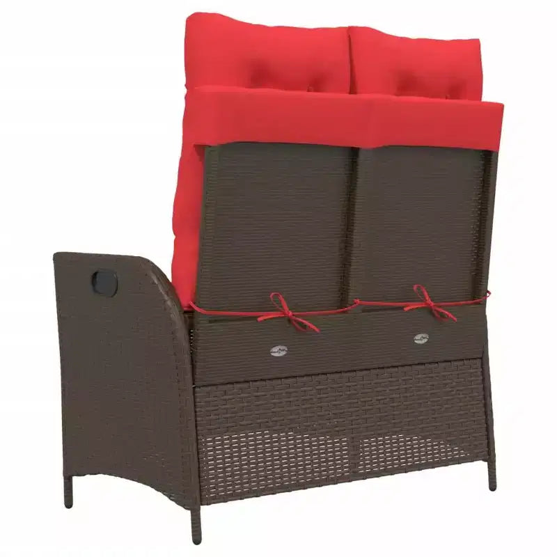 vidaXL Banc de jardin inclinable avec coussins en résine tressée