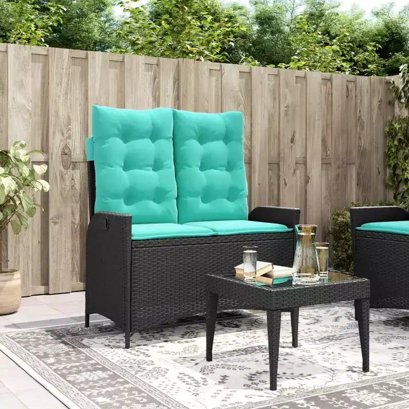 vidaXL Banc de jardin inclinable avec coussins en résine tressée