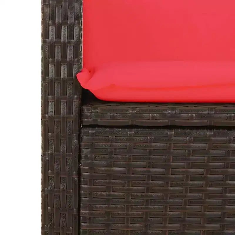vidaXL Banc de jardin inclinable avec coussins en résine tressée