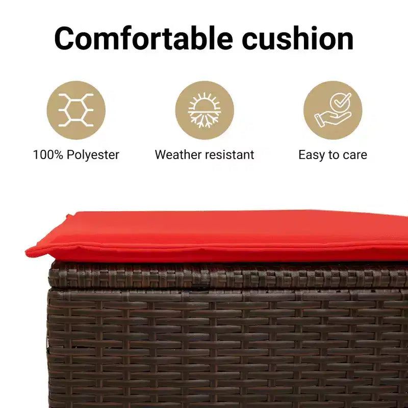 vidaXL Banc de jardin inclinable avec coussins en résine tressée