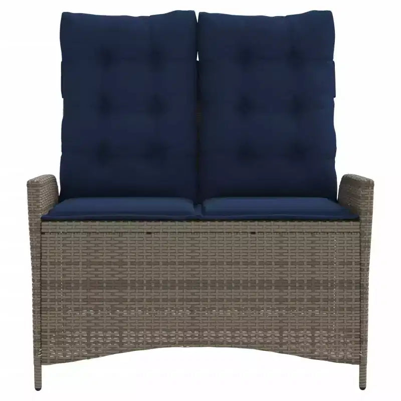 vidaXL Banc de jardin inclinable avec coussins en résine tressée