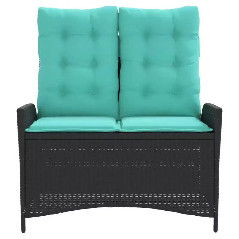 vidaXL Banc de jardin inclinable avec coussins en résine tressée
