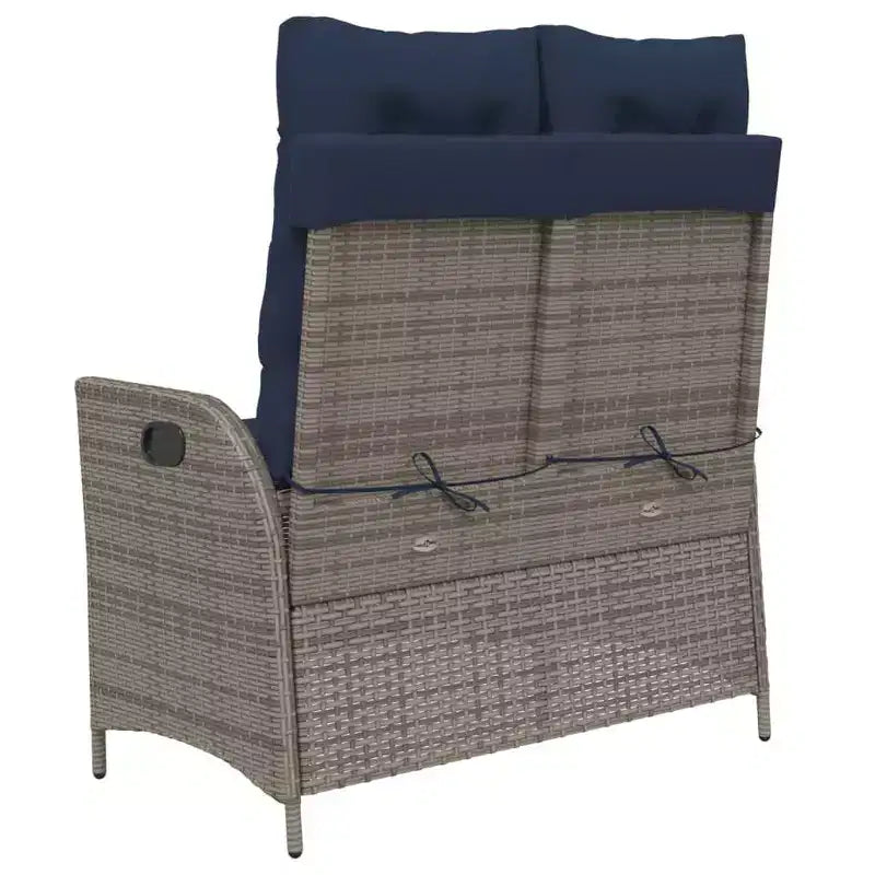 vidaXL Banc de jardin inclinable avec coussins en résine tressée