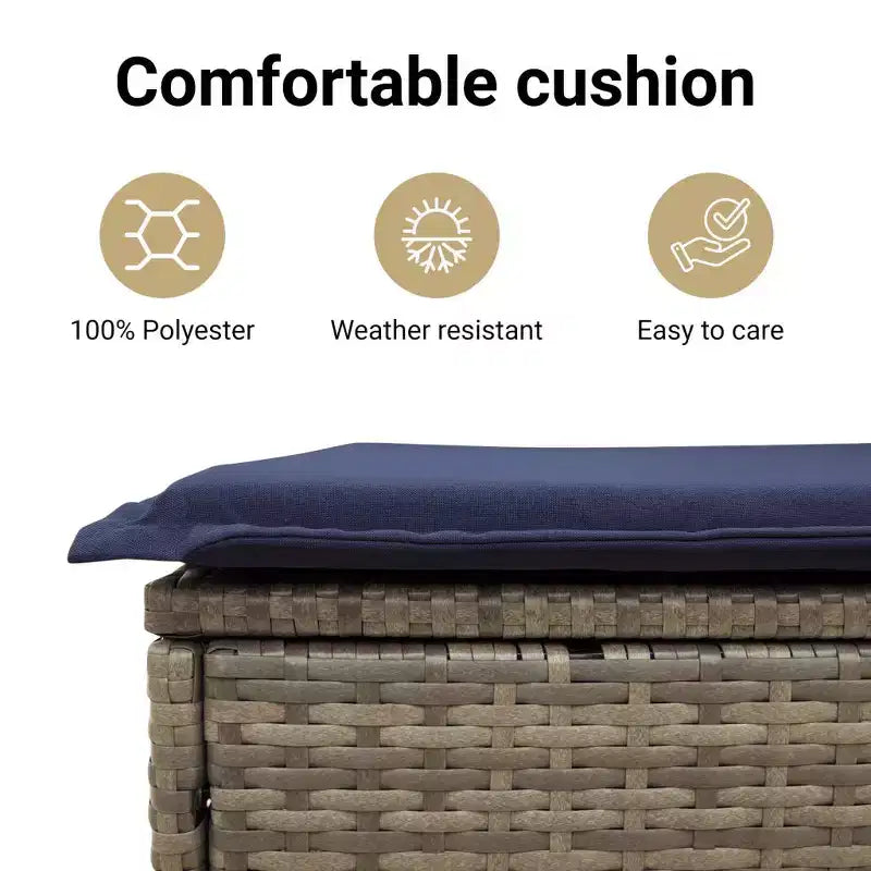 vidaXL Banc de jardin inclinable avec coussins en résine tressée