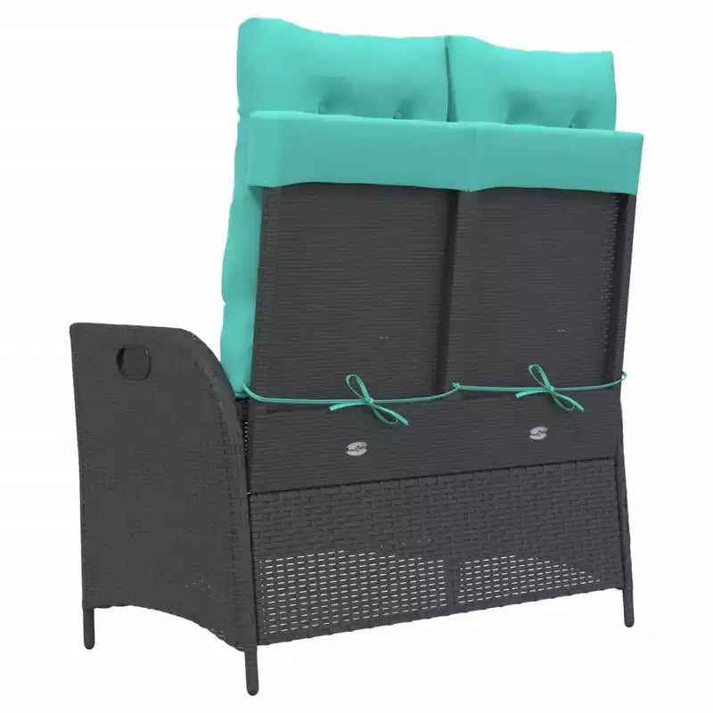 vidaXL Banc de jardin inclinable avec coussins en résine tressée