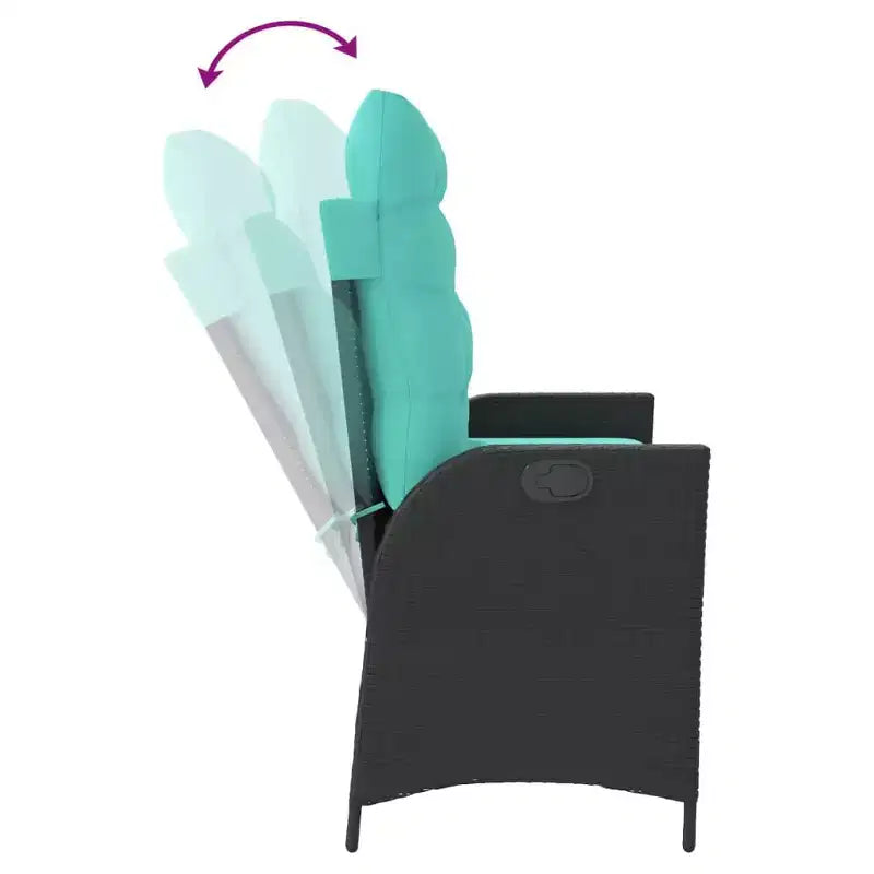 vidaXL Banc de jardin inclinable avec coussins en résine tressée