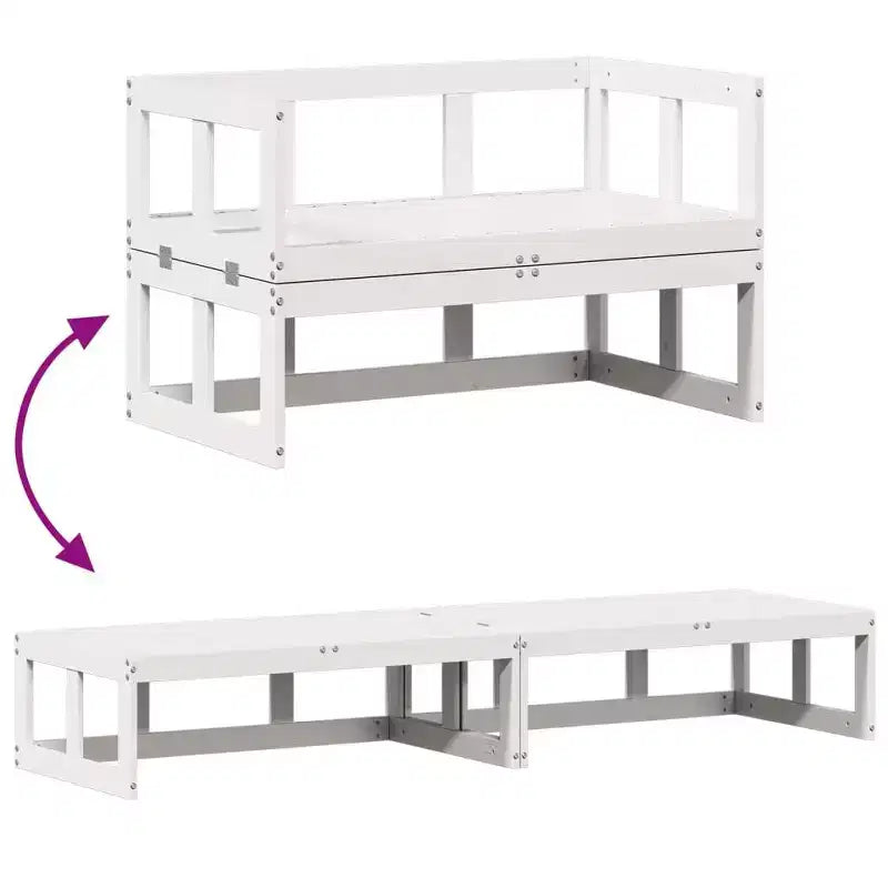 vidaXL Canapé de jardin extensible en bois massif pour l'extérieur