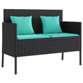 vidaXL Patio Bench with Cushions Outdoor Loveseat Poly Rattan