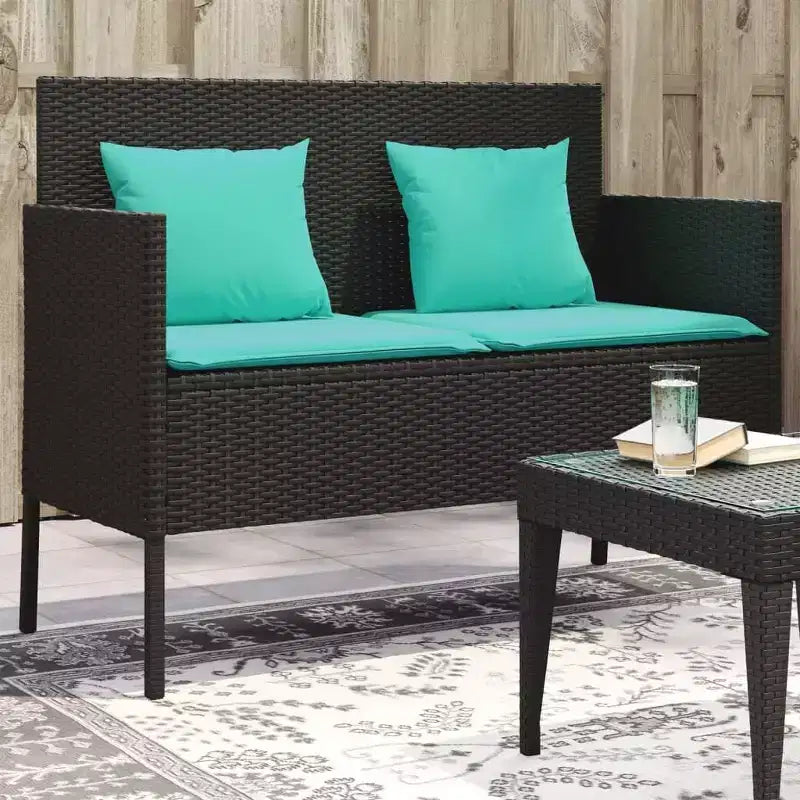 vidaXL Banc de jardin avec coussins en résine tressée pour l'extérieur