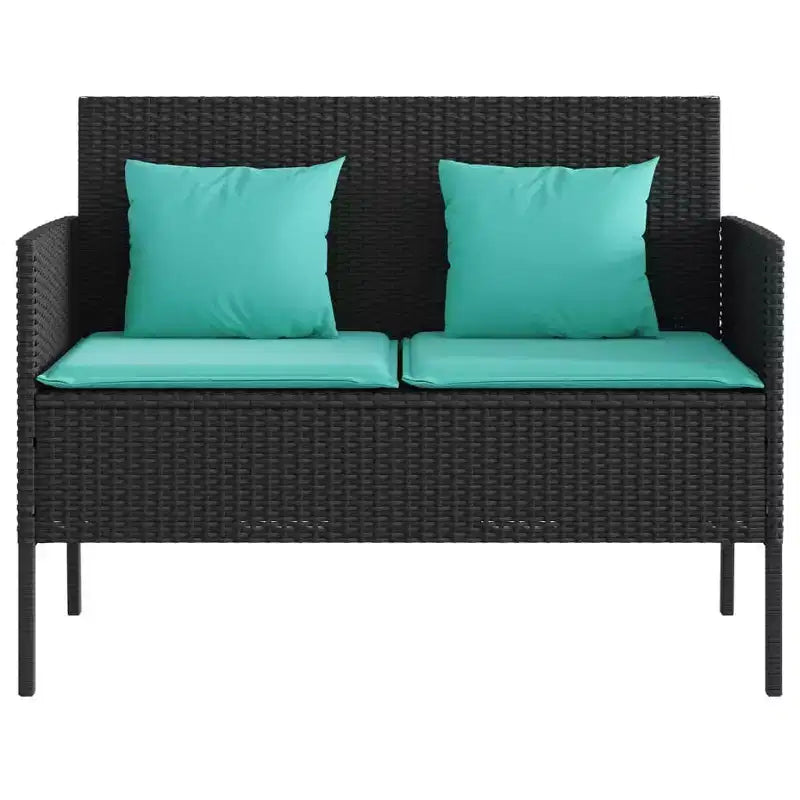 vidaXL Banc de jardin avec coussins en résine tressée pour l'extérieur