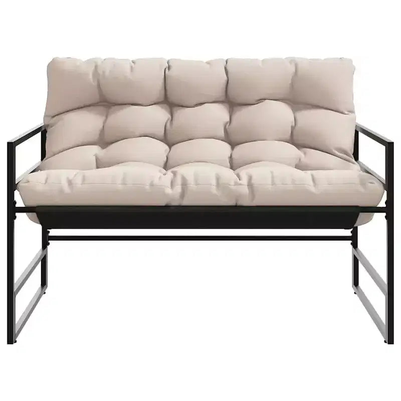 Banc de jardin avec coussin taupe