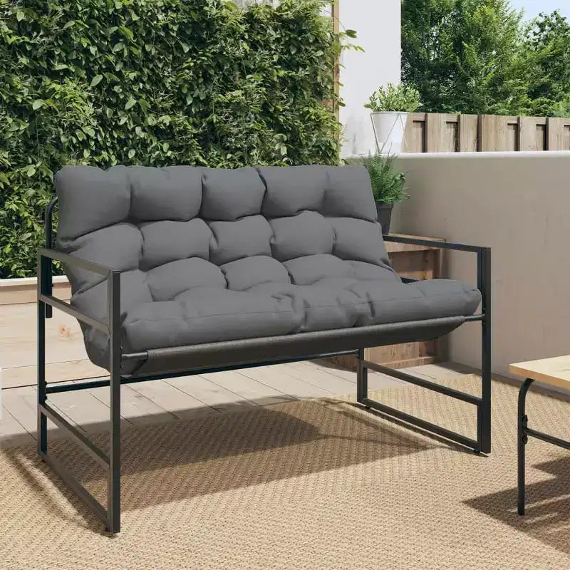 Banc de jardin avec coussin taupe