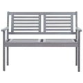 Gray 3-Seater Garden Bench in Solid Eucalyptus Wood