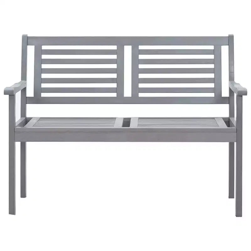 Gray 3-Seater Garden Bench in Solid Eucalyptus Wood