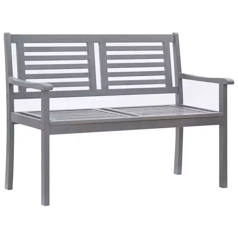 Banc de jardin gris 3 places en bois d'eucalyptus massif