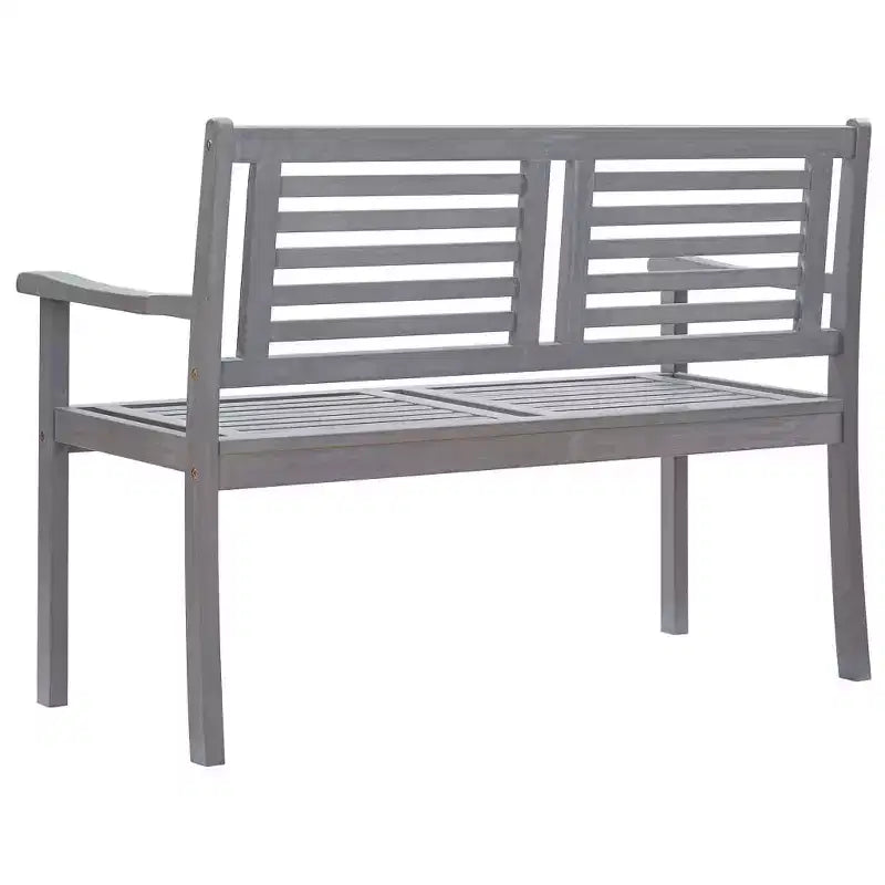 Banc de jardin gris 3 places en bois d'eucalyptus massif