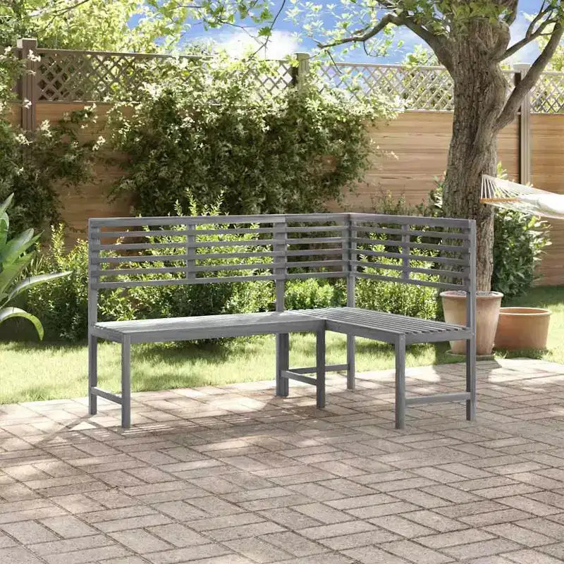 Banc d'angle de patio vidaXL, Banc d'extérieur en bois, Bois d'acacia massif