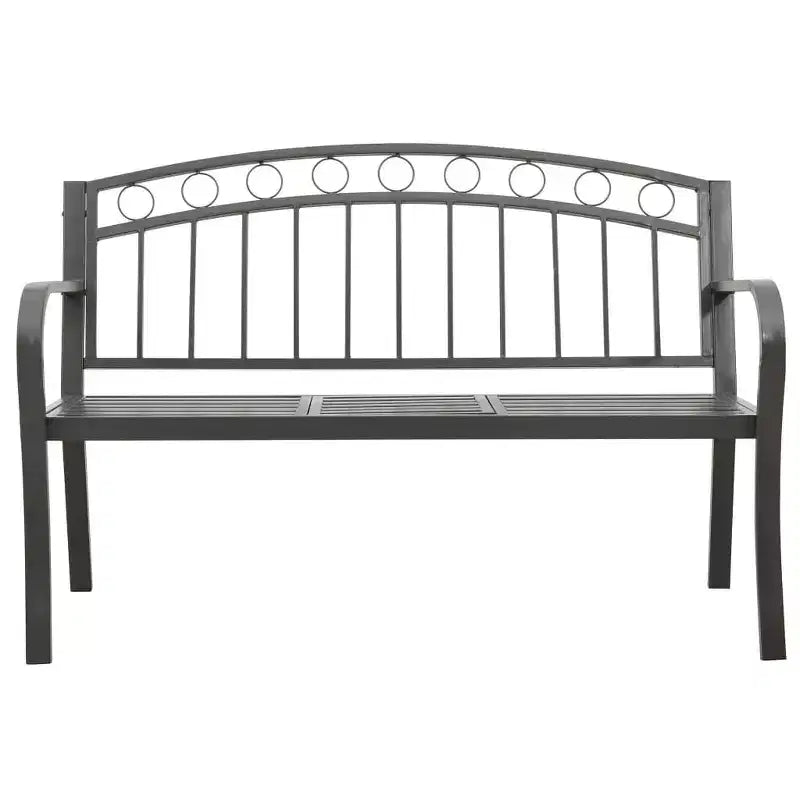 vidaXL Banc de jardin Acier poudré Taille moyenne Durable