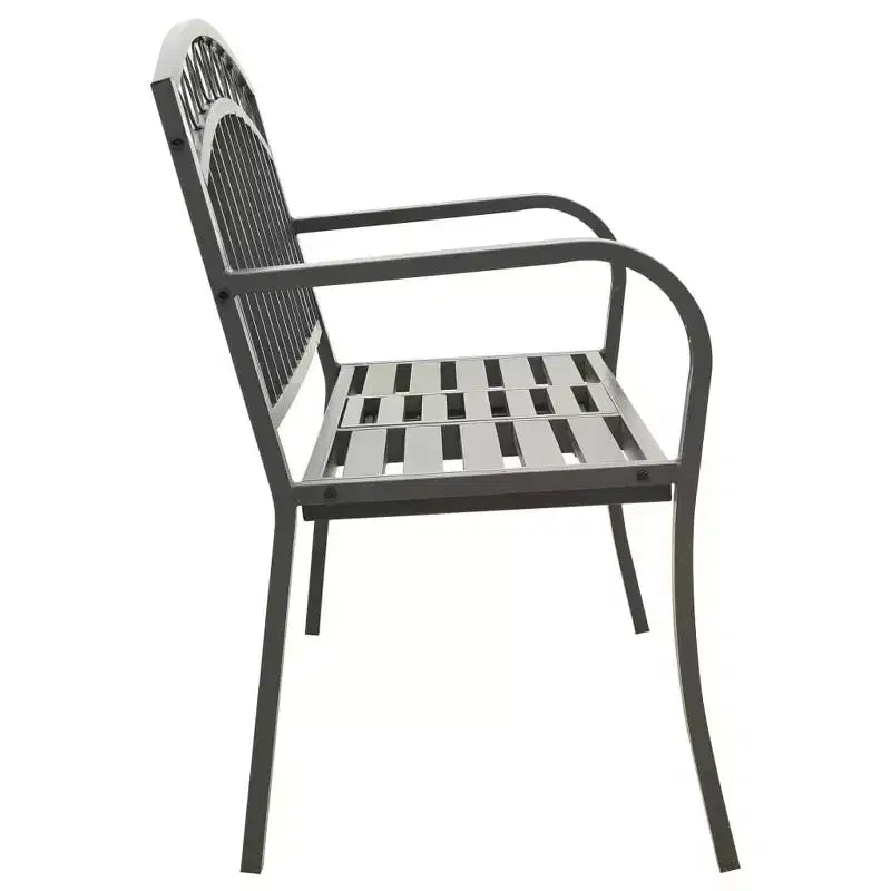 vidaXL Banc de jardin Acier poudré Taille moyenne Durable