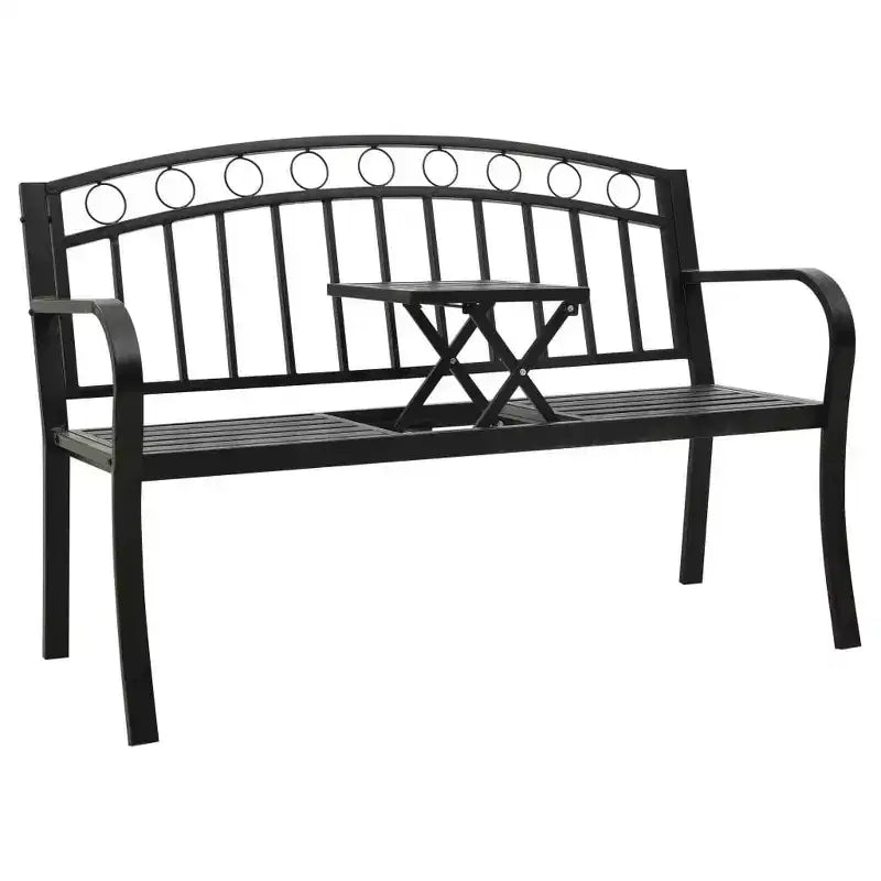 vidaXL Banc de jardin Acier poudré Taille moyenne Durable
