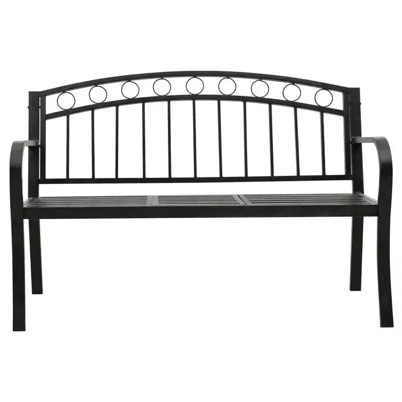 vidaXL Banc de jardin Acier poudré Taille moyenne Durable