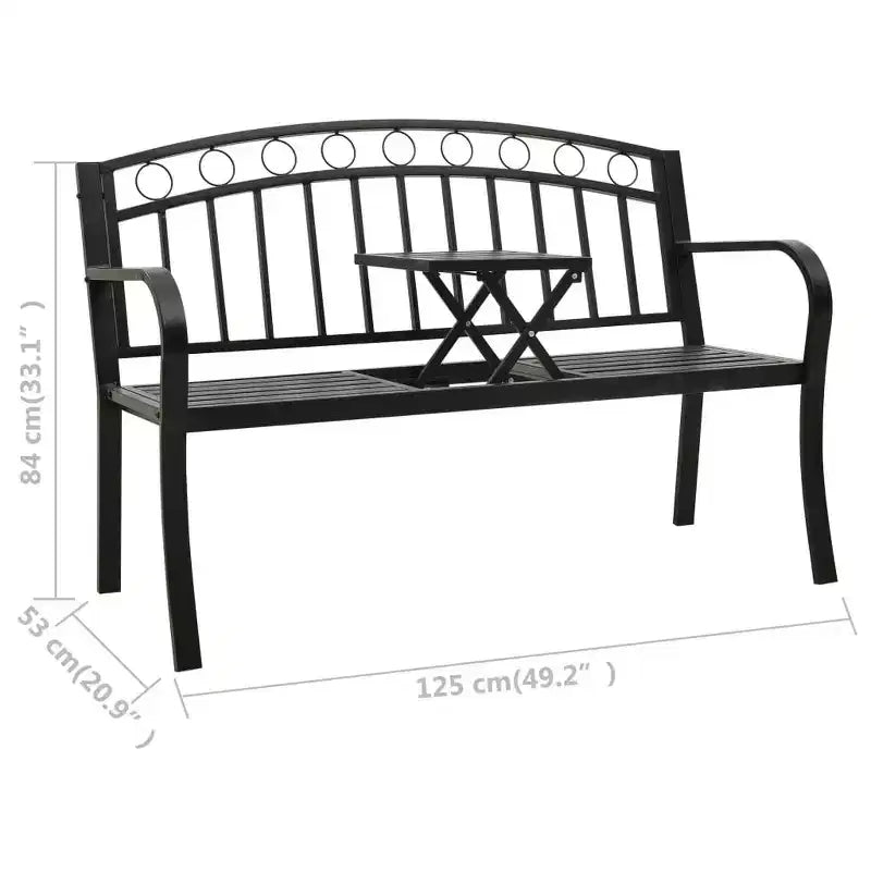 vidaXL Banc de jardin Acier poudré Taille moyenne Durable