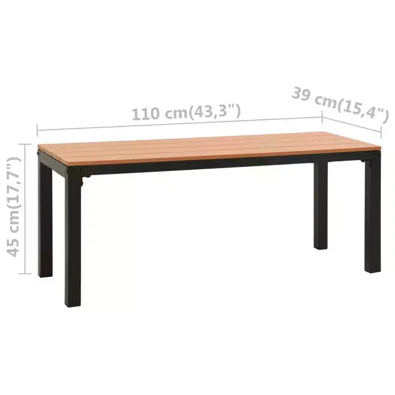 vidaXL Banc de jardin banc de parc avec cadre en acier Acier et WPC