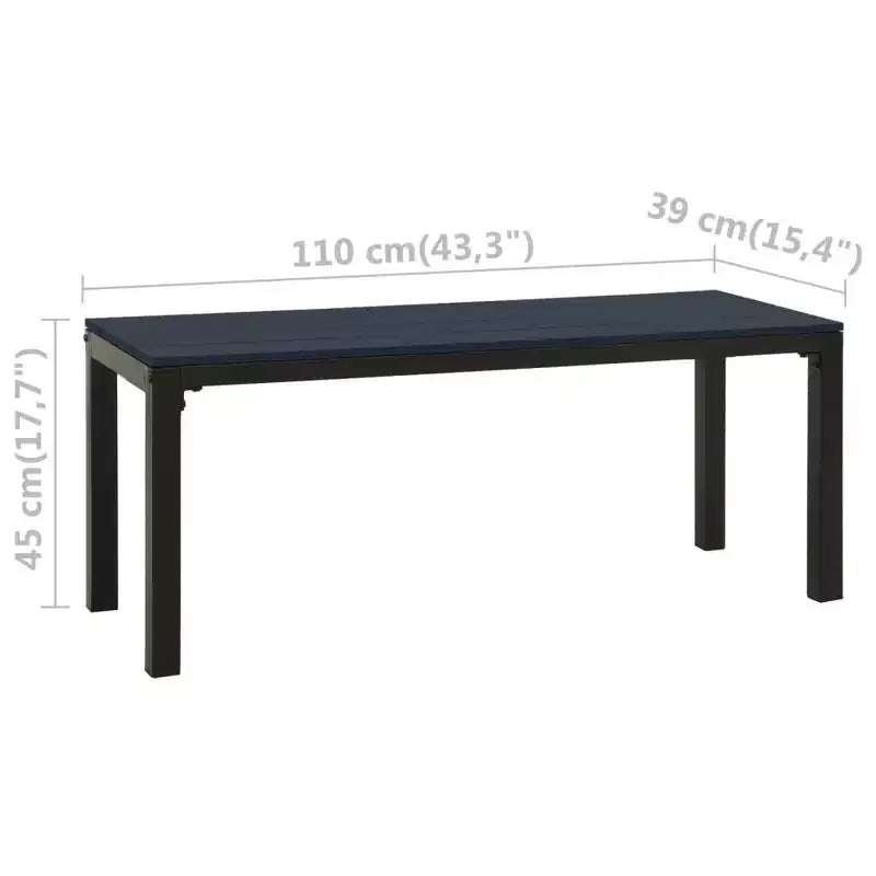 vidaXL Banc de jardin banc de parc avec cadre en acier Acier et WPC