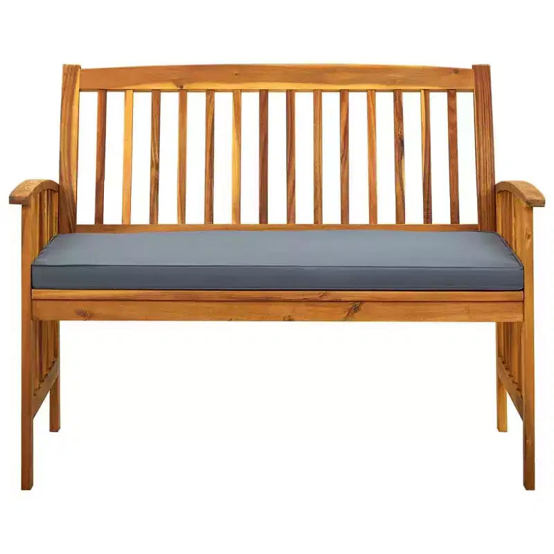 vidaXL Banc de jardin d'extérieur avec coussin en bois d'acacia massif