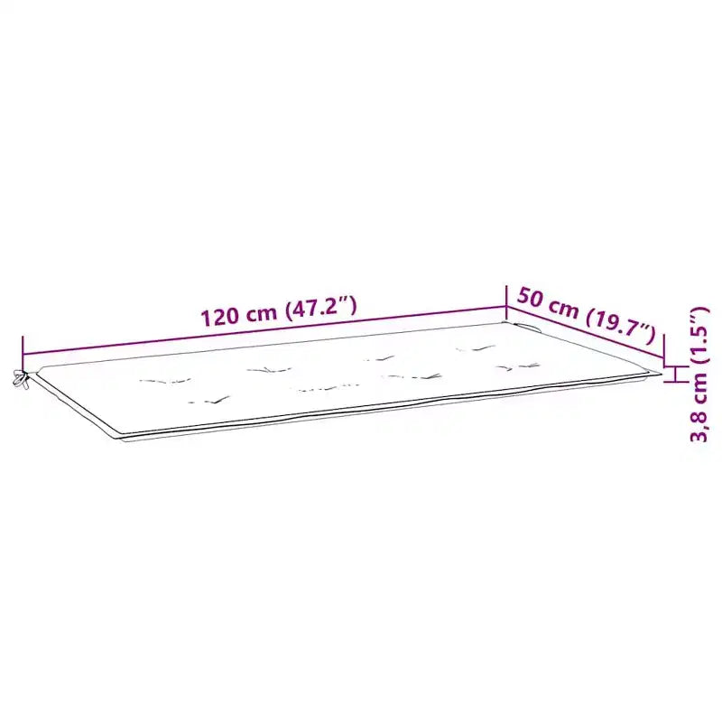 vidaXL Banc de jardin Batavia avec coussin, causeuse de terrasse en teck massif