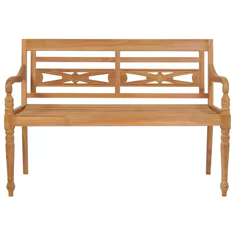 vidaXL Banc de jardin Batavia avec coussin, causeuse de terrasse en teck massif